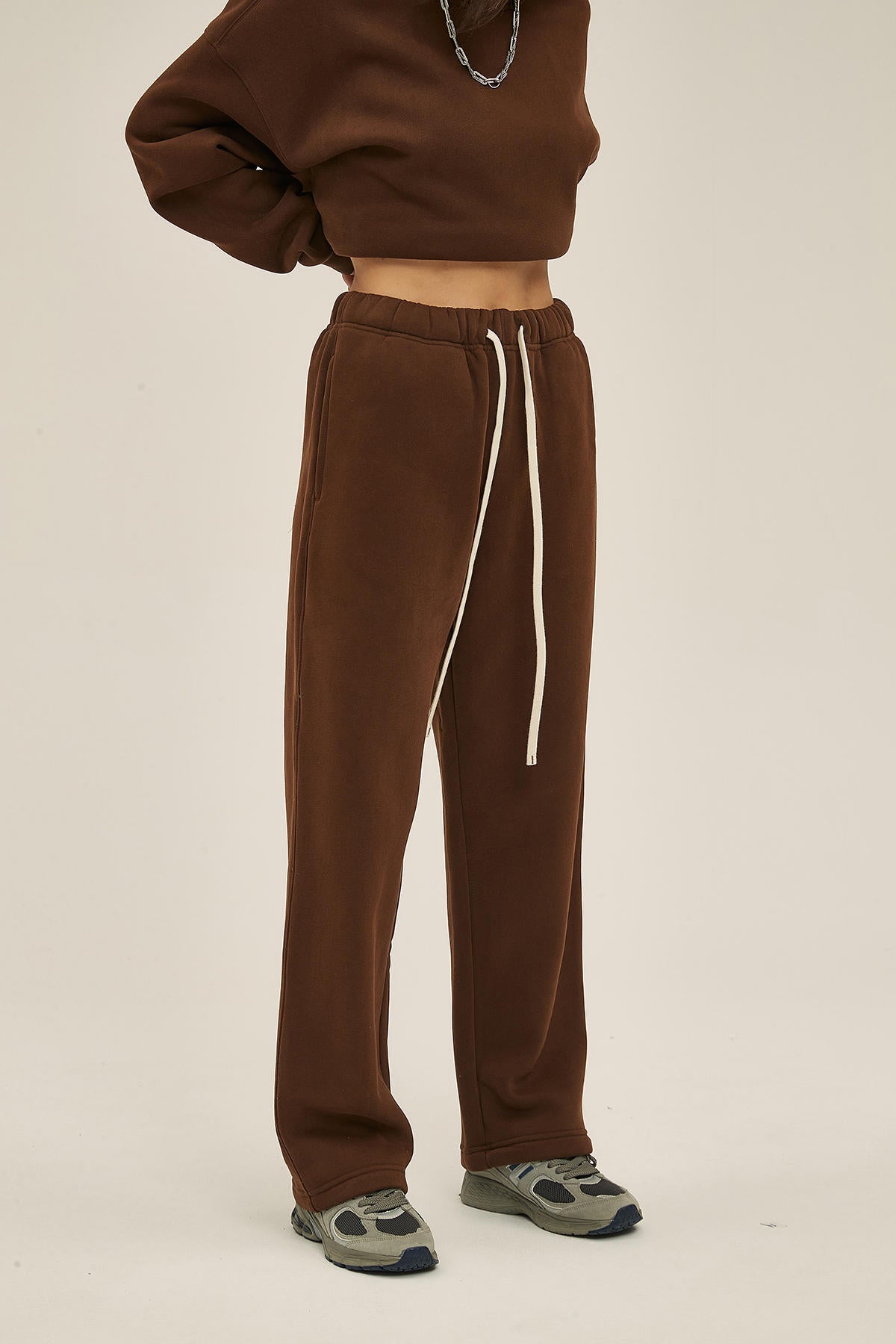 350G Fleece Loose Sports Women Pants