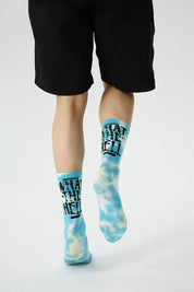 Tie Dye Printed Letter Men Socks