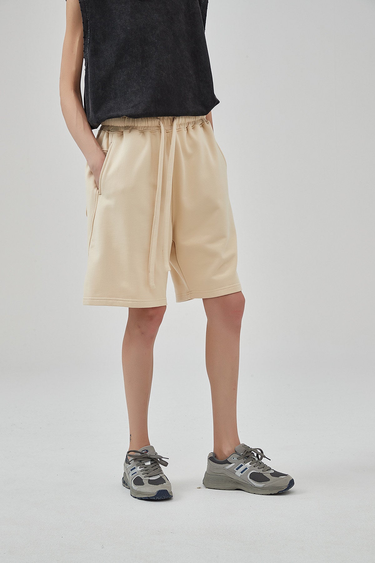 Cotton Drawstring Waist Men Shorts