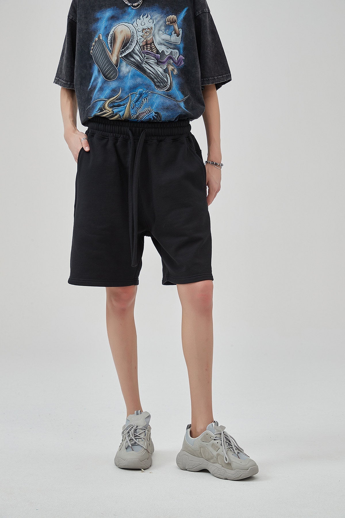 Cotton Drawstring Waist Men Shorts