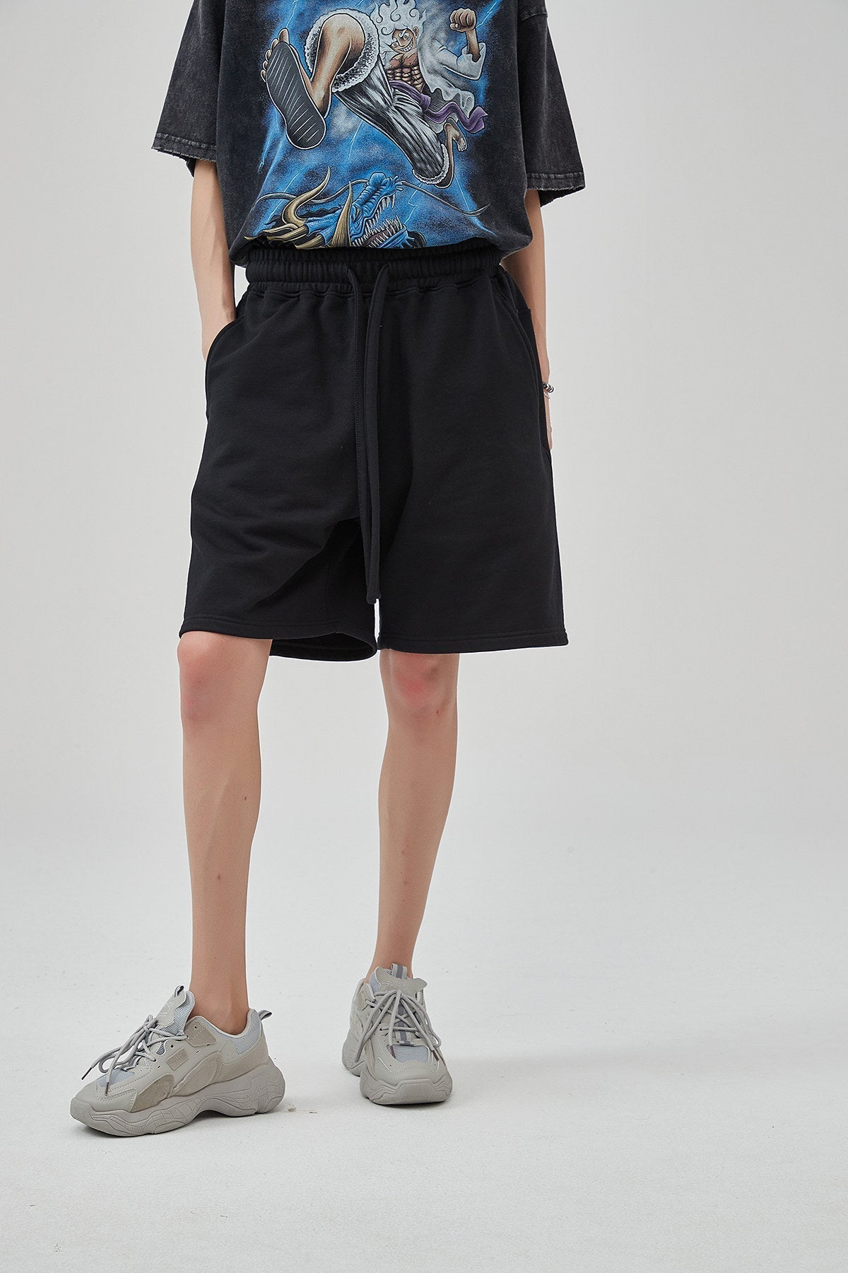 Cotton Drawstring Waist Men Shorts