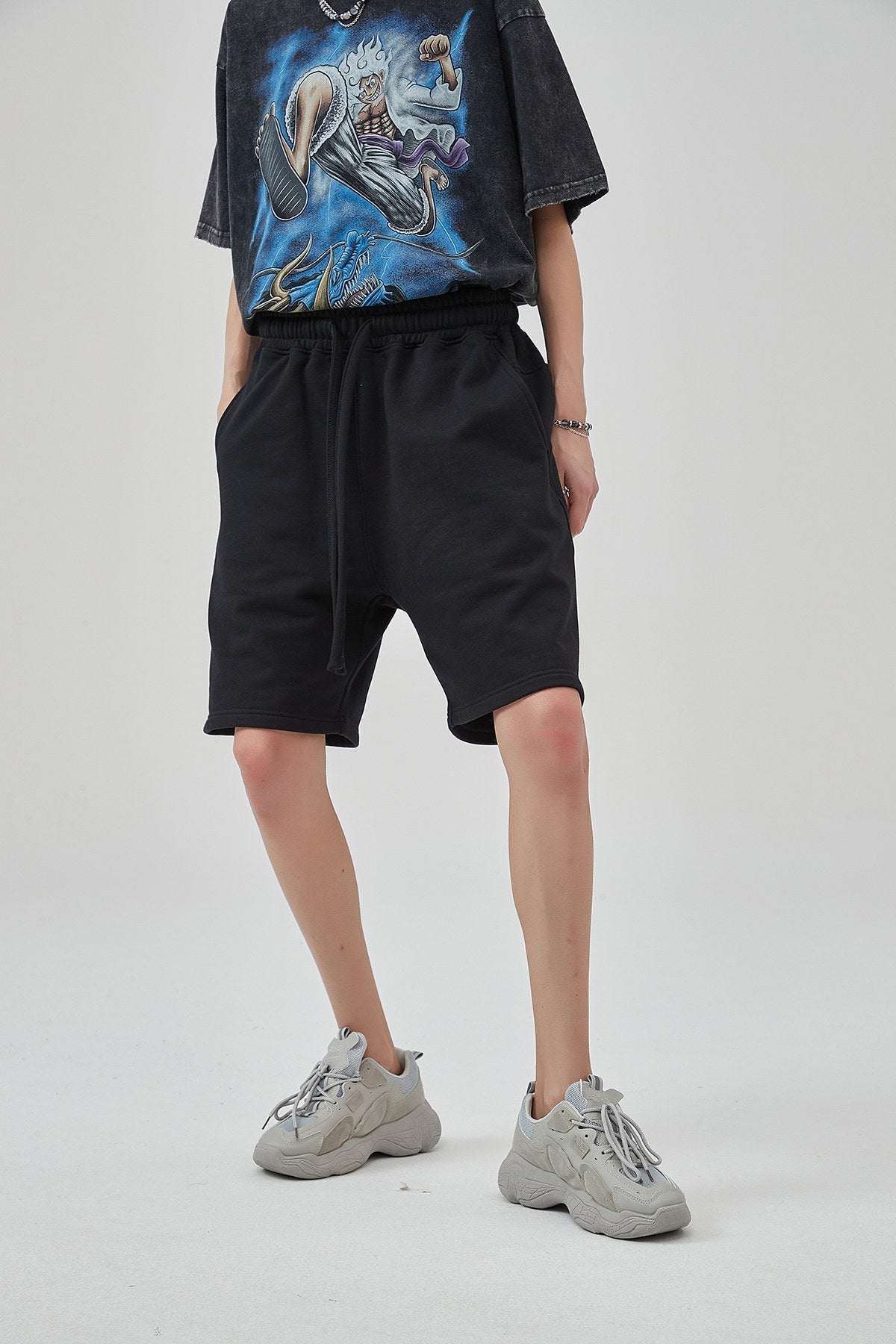 Cotton Drawstring Waist Men Shorts