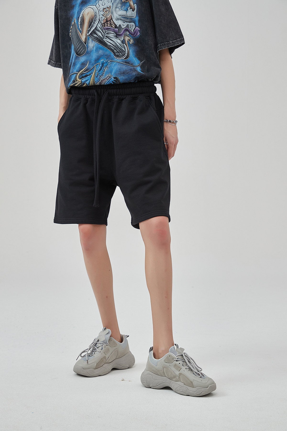 Cotton Drawstring Waist Men Shorts