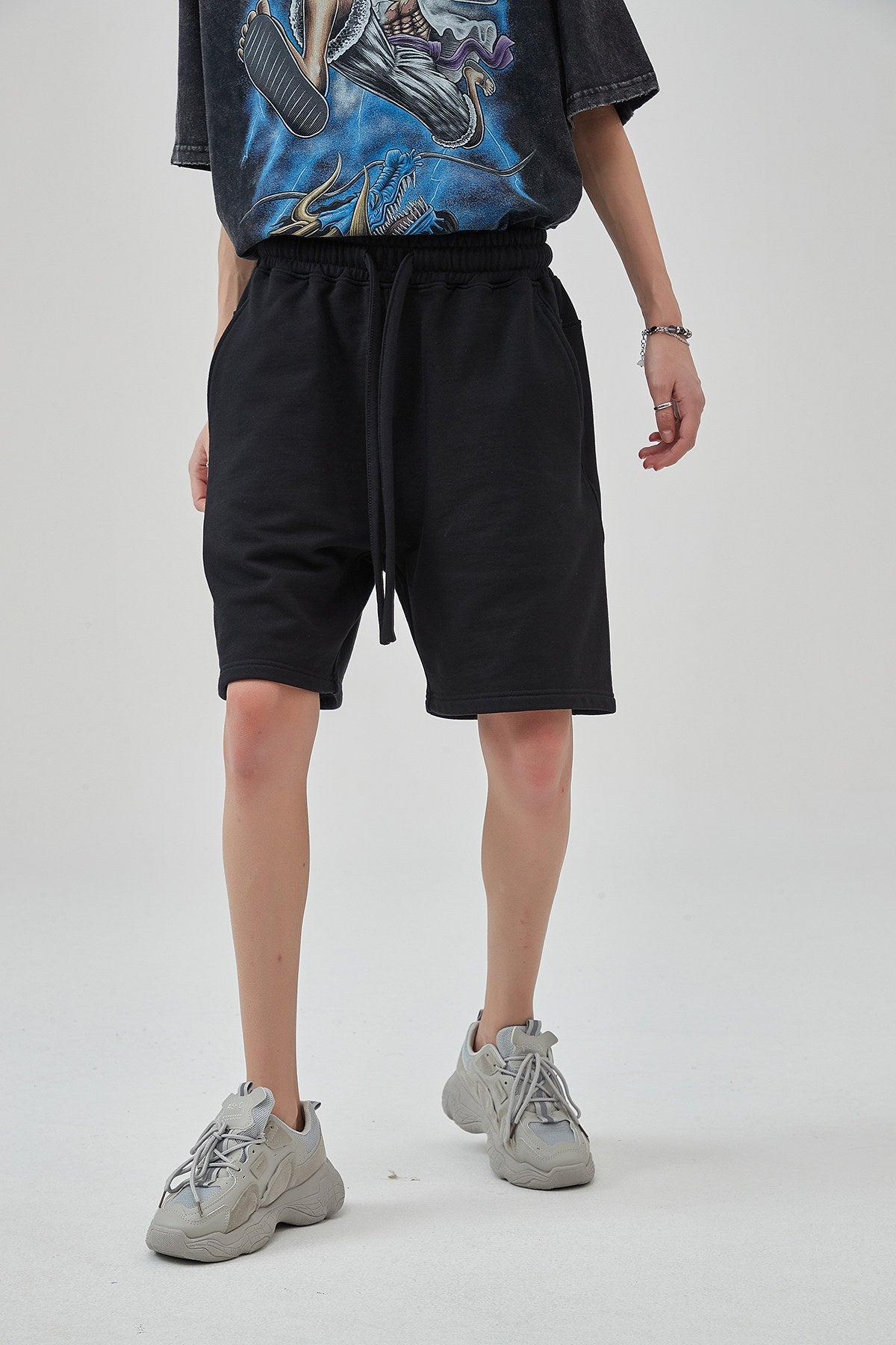 Cotton Drawstring Waist Men Shorts