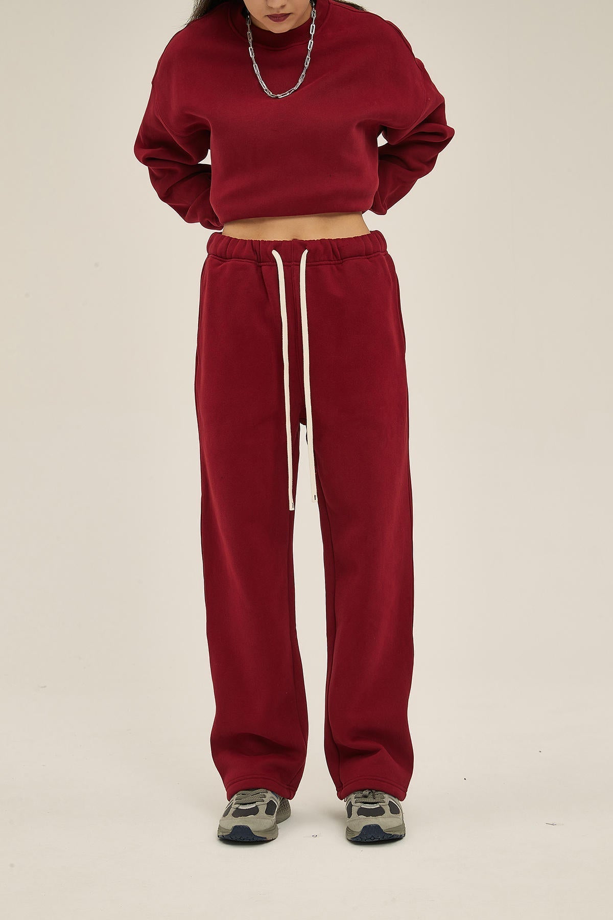 350G Fleece Loose Sports Women Pants