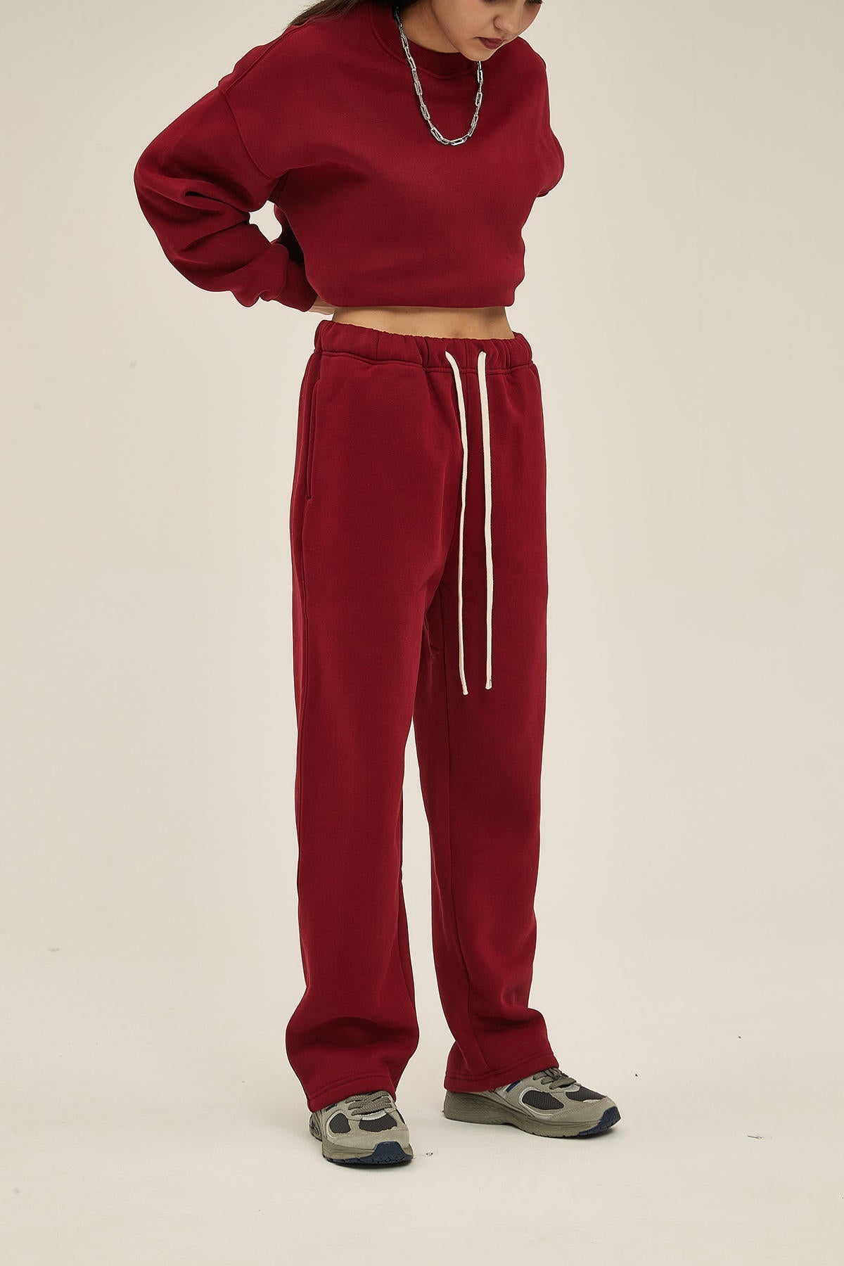 350G Fleece Loose Sports Women Pants