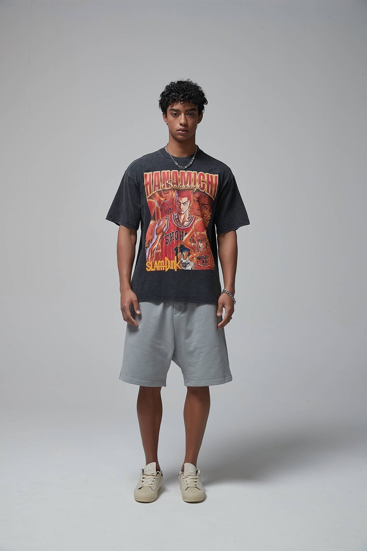 Sakuragi Hanamichi Print Loose Men T-Shirt