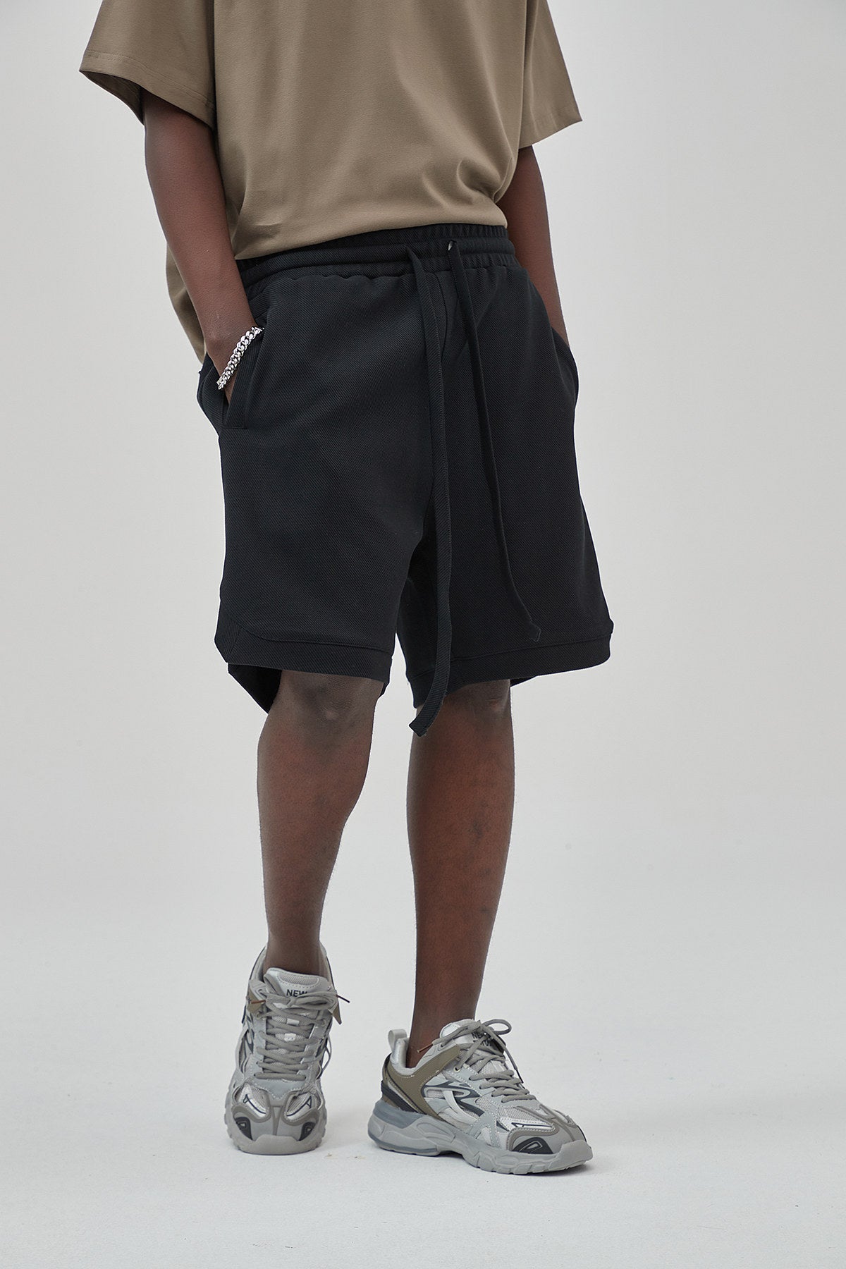 Loose Drawstring Track Men Shorts