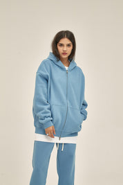 350G Fleece Zip Women Hoodie