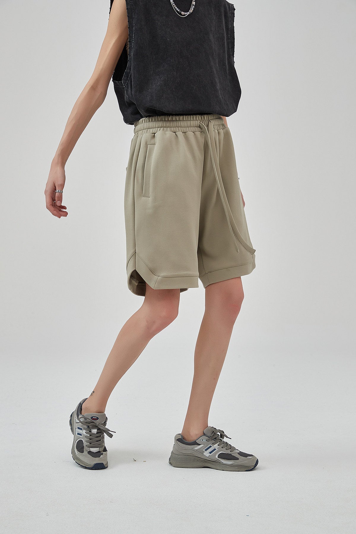 Loose Drawstring Track Men Shorts