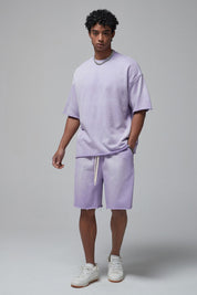 Dyed Washed Loose T-shirt And Shorts Set