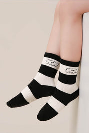 Black And White Lines Kids Socks