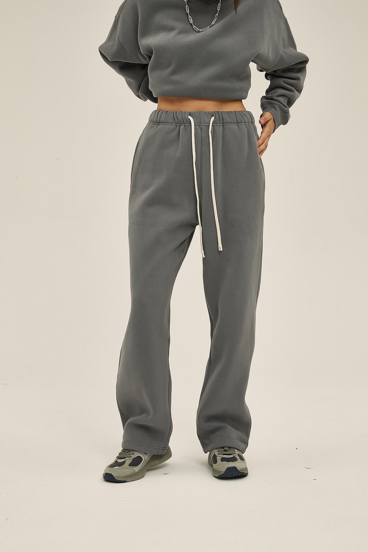 350G Fleece Loose Sports Women Pants