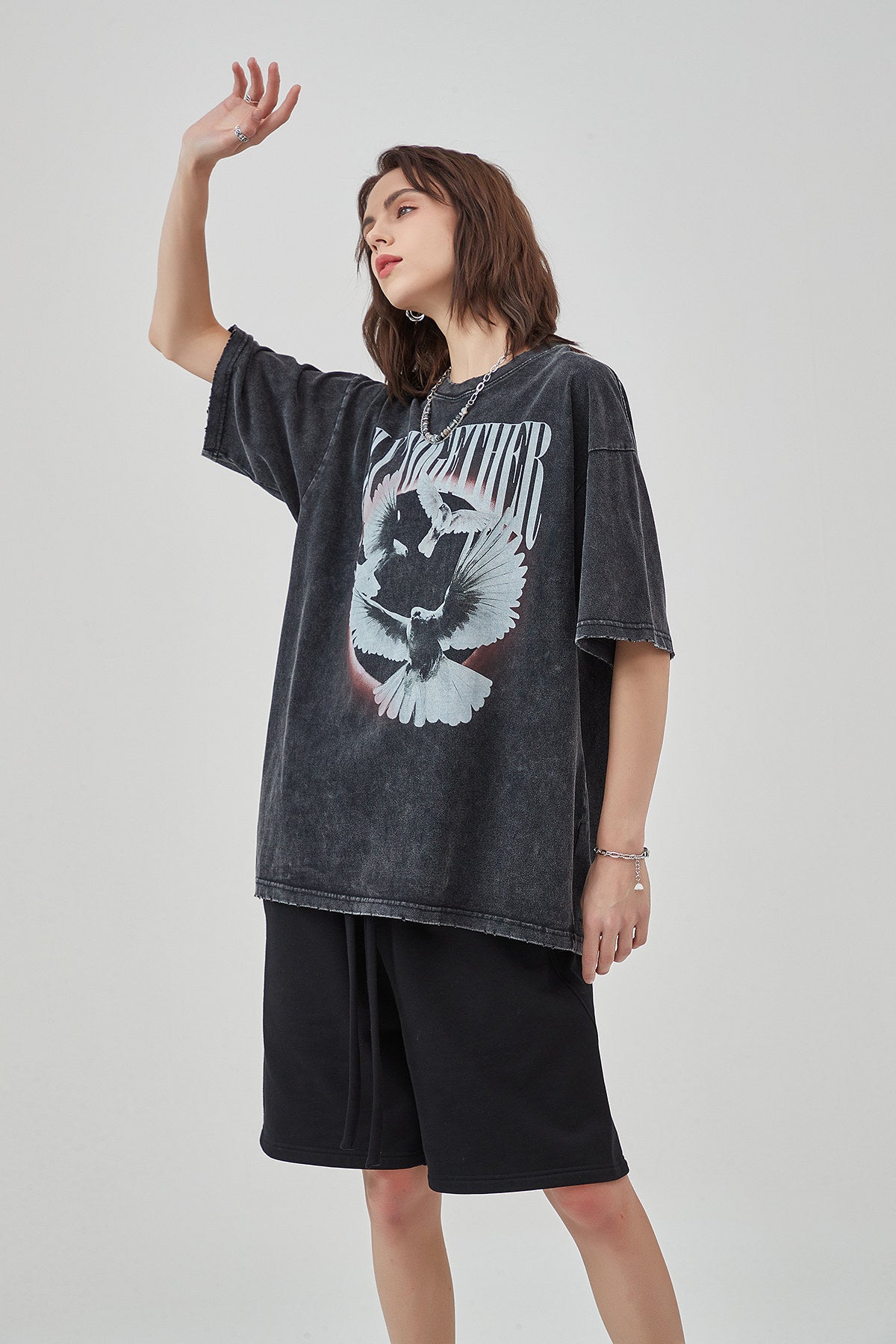 Dove Print Loose Women T-Shirt