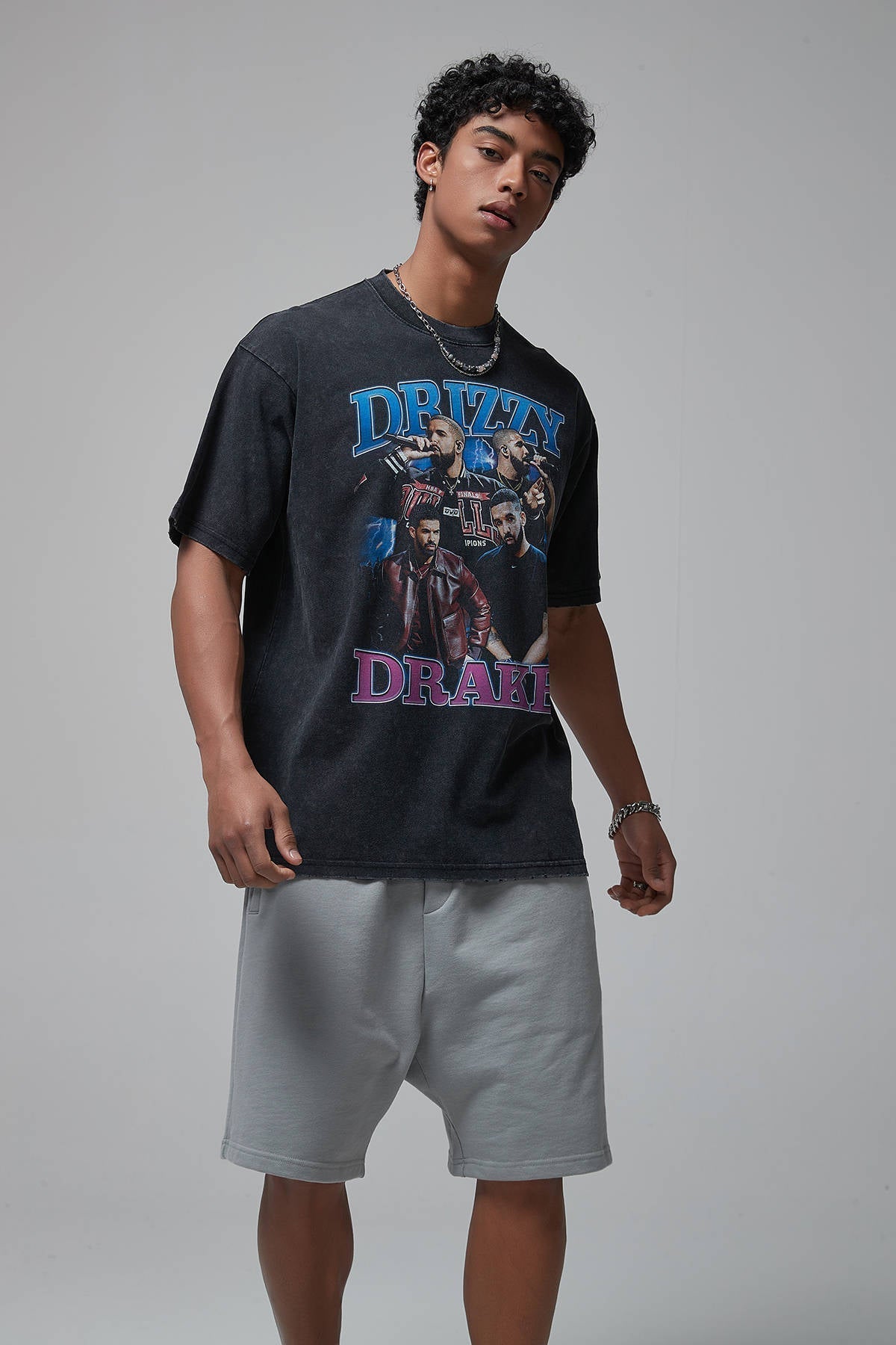 Drake Print Loose Men T-Shirt