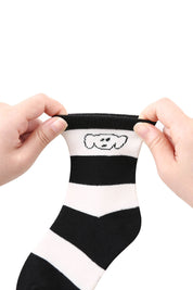 Black And White Lines Kids Socks