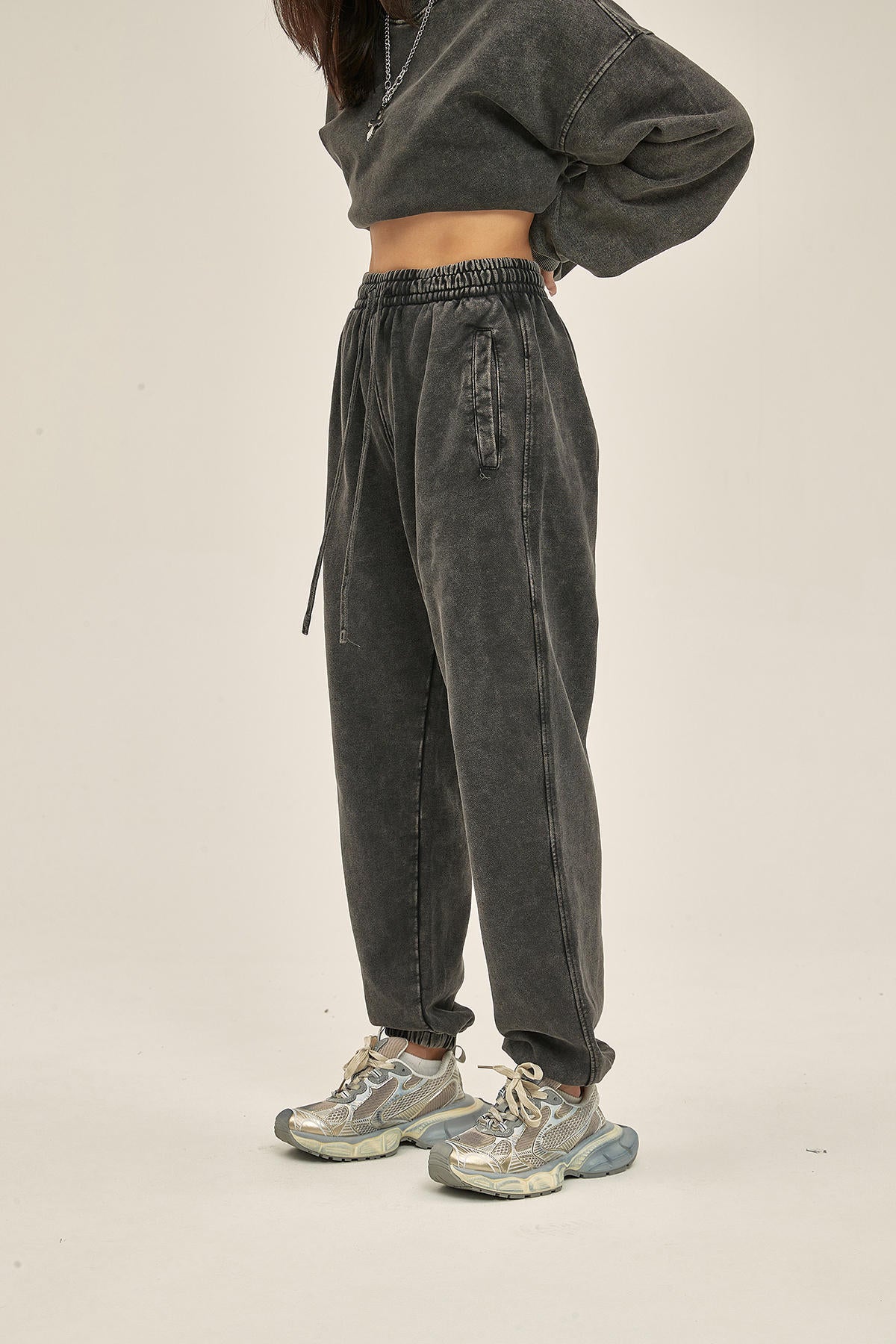 420G Batik Distressed Sports Women Pants