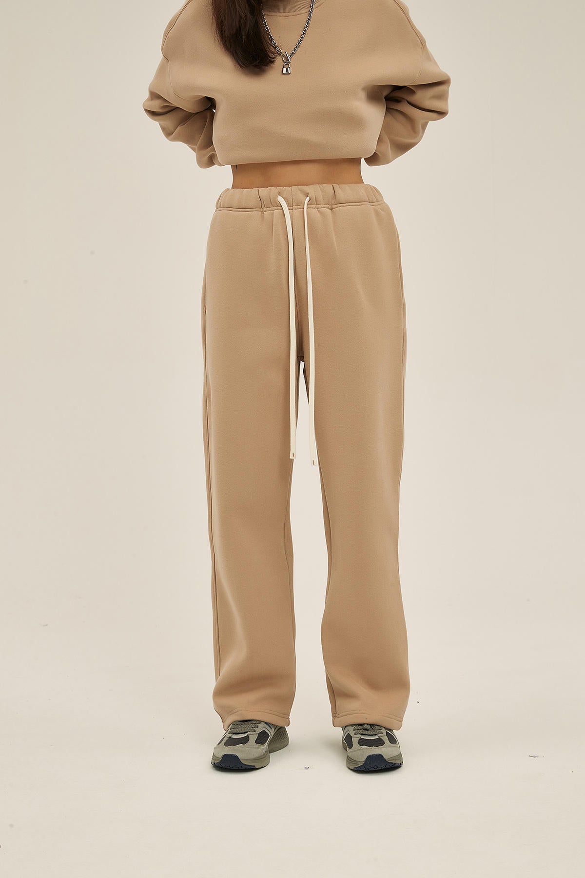 350G Fleece Loose Sports Women Pants