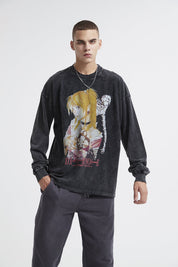 Death Note Print Men Long Sleeve T-Shirt