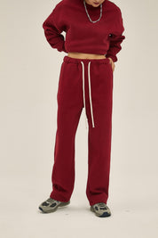 350G Fleece Loose Sports Women Pants