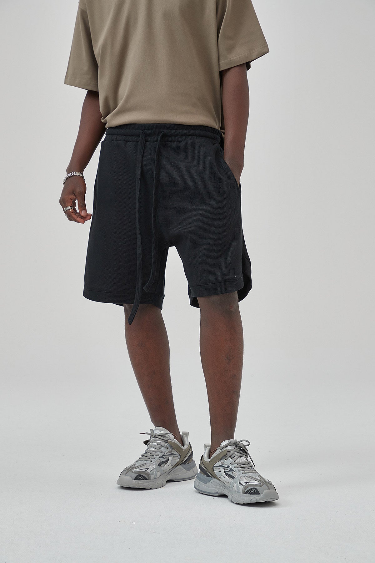 Loose Drawstring Track Men Shorts