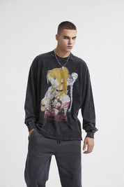 Death Note Print Men Long Sleeve T-Shirt