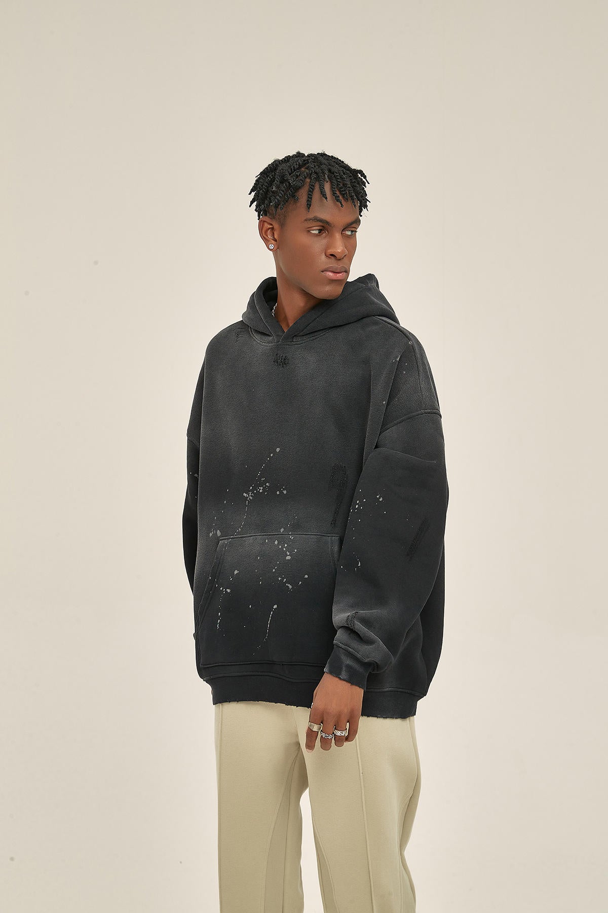 360G Dyed Distressed Men Hoodie