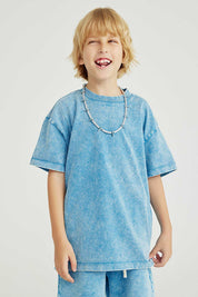 270G Washed Distressed Kids T-Shirt