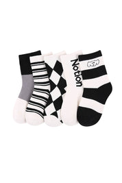 Black And White Lines Kids Socks