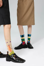 Contrast Print Women Socks