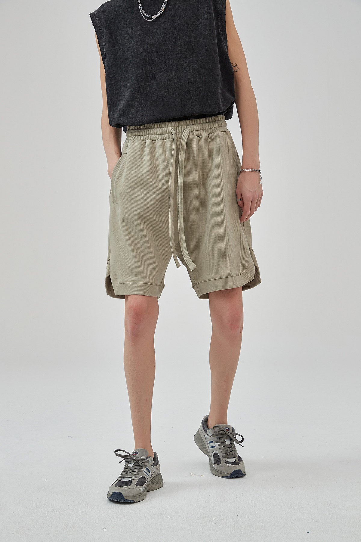 Loose Drawstring Track Men Shorts