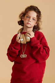 355G Heavyweight Fleece Crew Neck Kids Sweatshirt